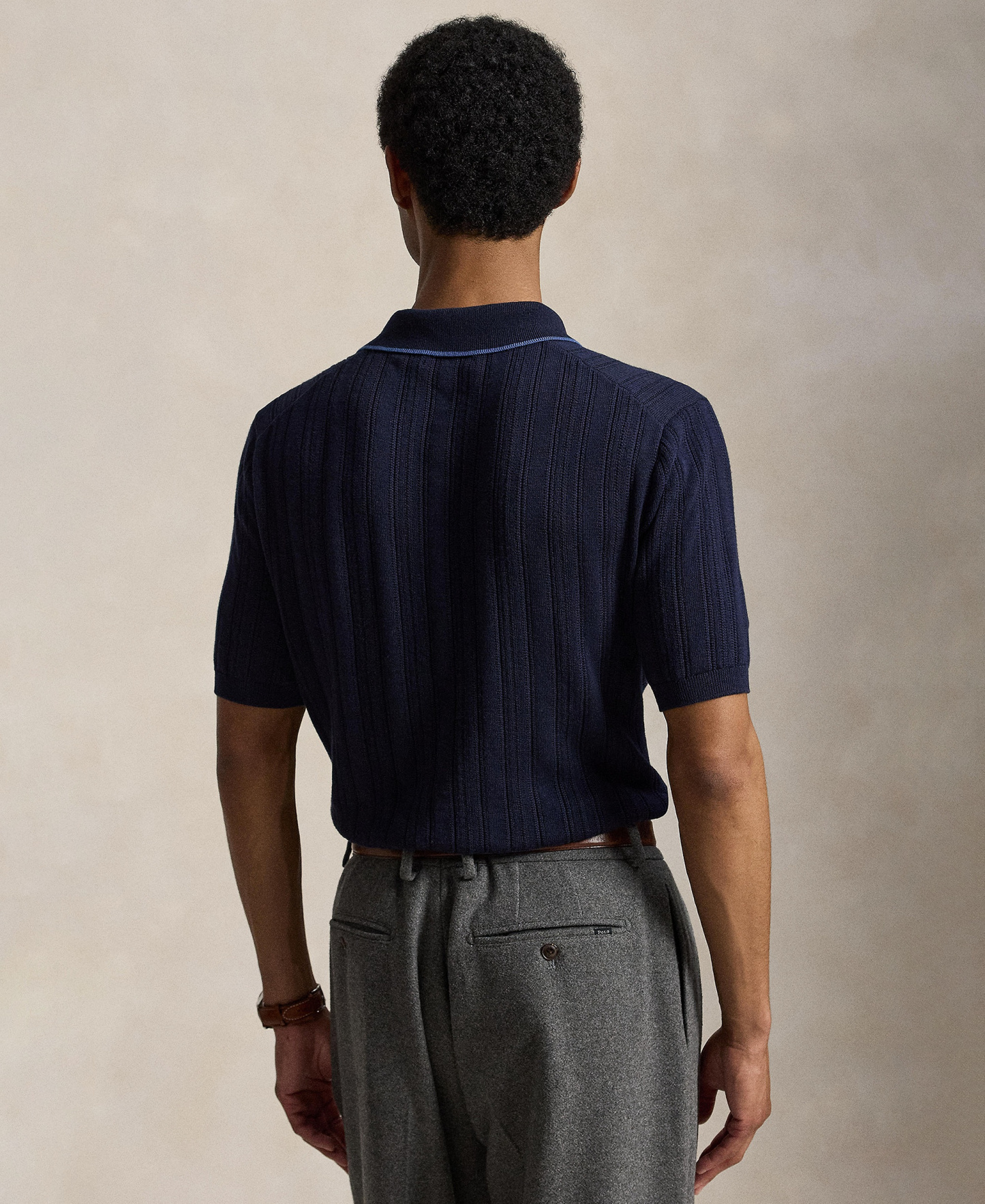 Polo Ralph Lauren Men's Textured Cotton Polo Shirt - Hunter Navy