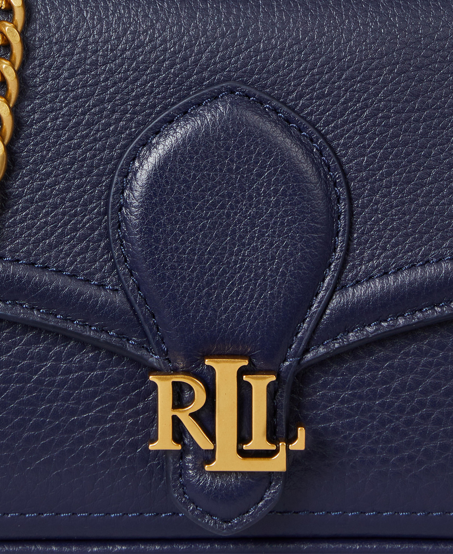 Lauren Ralph Lauren Bradley Small Pebbled Leather Crossbody Wallet - Refined Navy