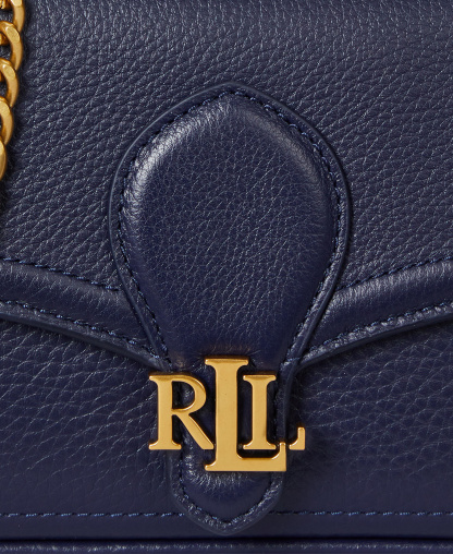 Lauren Ralph Lauren Bradley Small Pebbled Leather Crossbody Wallet - Refined Navy