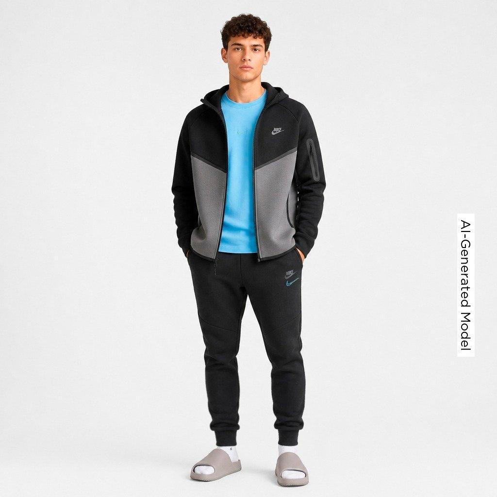 Men's Nithtke Tech Fleece Stacked Swoosh Jogger Pants - Black/Iron Grey