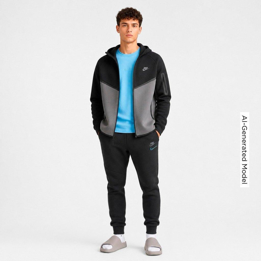 Men's Nithtke Tech Fleece Stacked Swoosh Jogger Pants - Black/Iron Grey