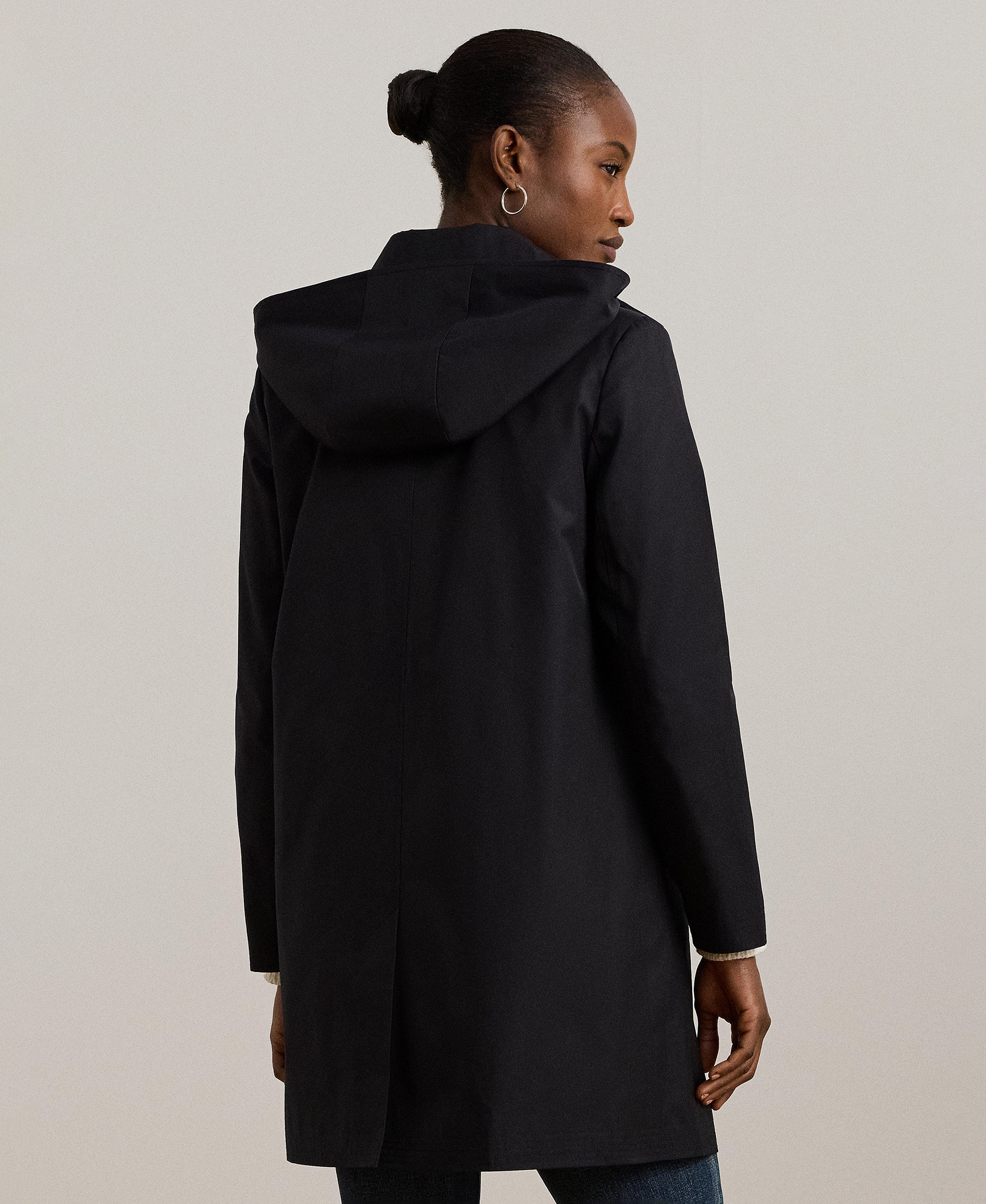Lauren Ralph Lauren Women's Hooded Water-Resistant A-Line Raincoat, Created for Macy's - Dark Navy