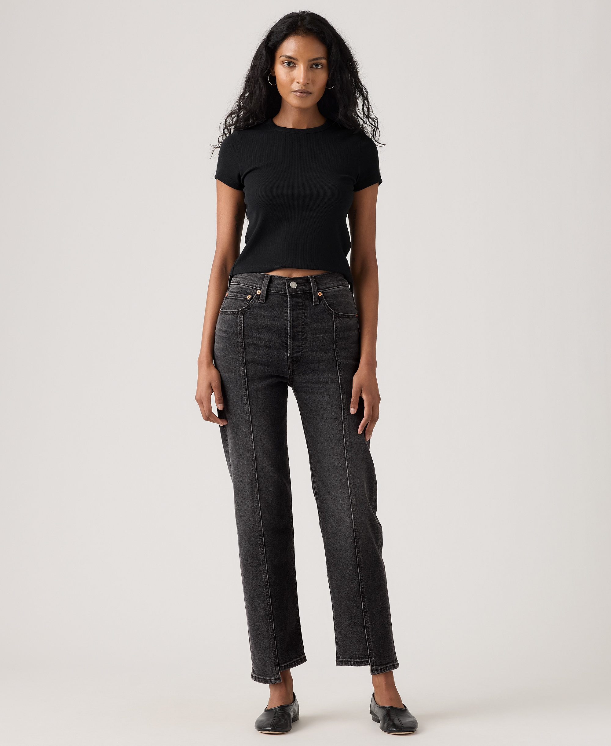 Levi's Women's Ribcage Seamed High-Rise Straight Ankle Jeans - Cut And Dry No Dest.