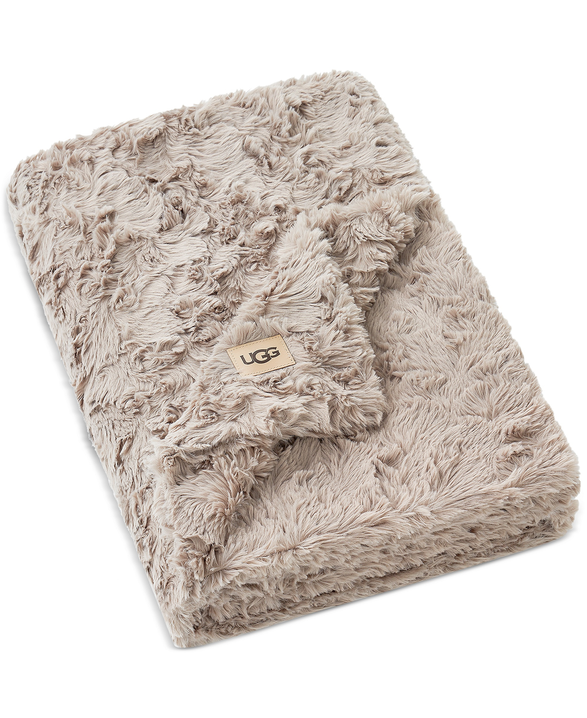 UGG® Adalee Faux Fur Throw, 50" x 70" - Oyster