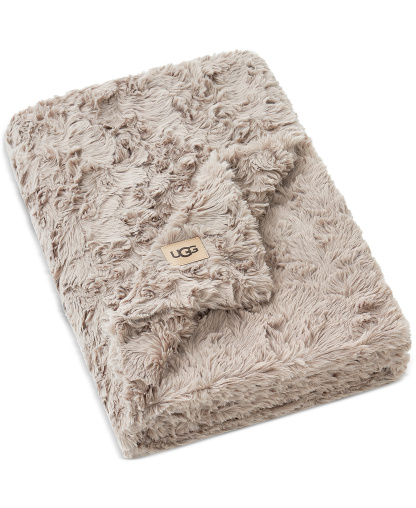 UGG® Adalee Faux Fur Throw, 50" x 70" - Oyster