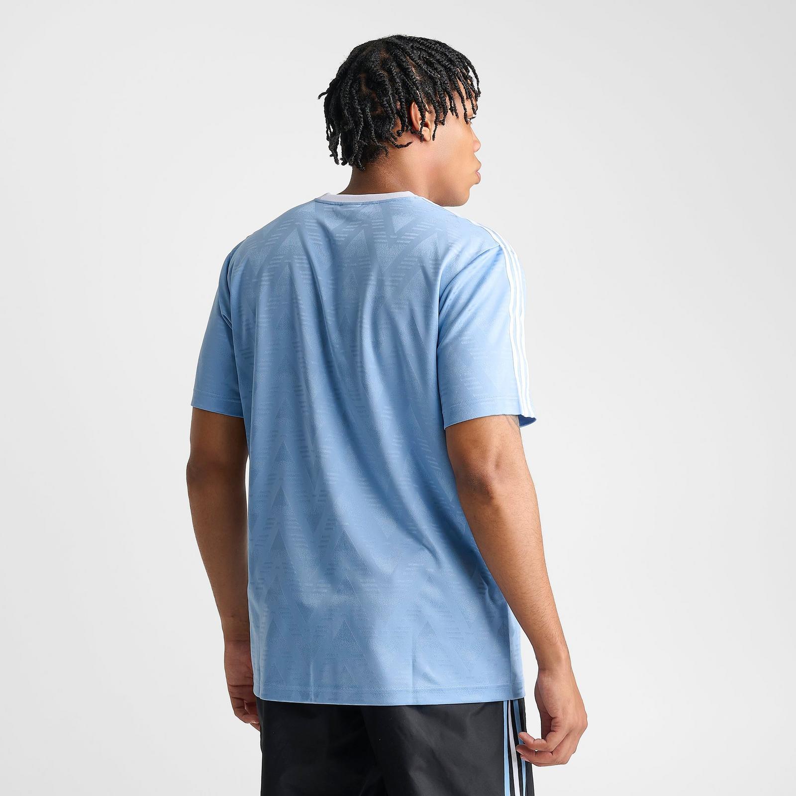 Men's adidas Originals Jacquard Print Lifestyle Soccer Jersey - Ash Blue - view 4