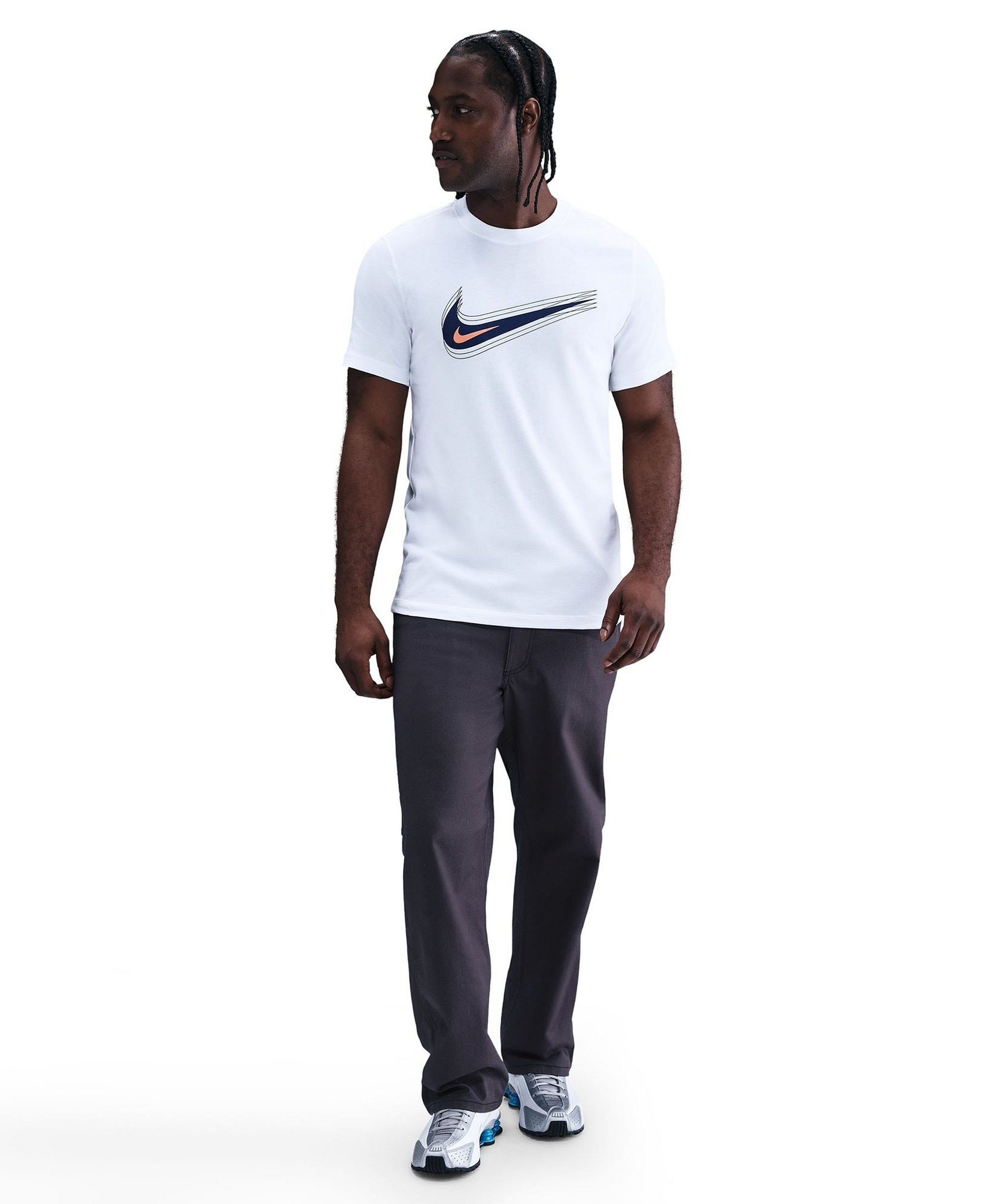 Nike Men's Swoosh Logo Crewneck T-Shirt - White