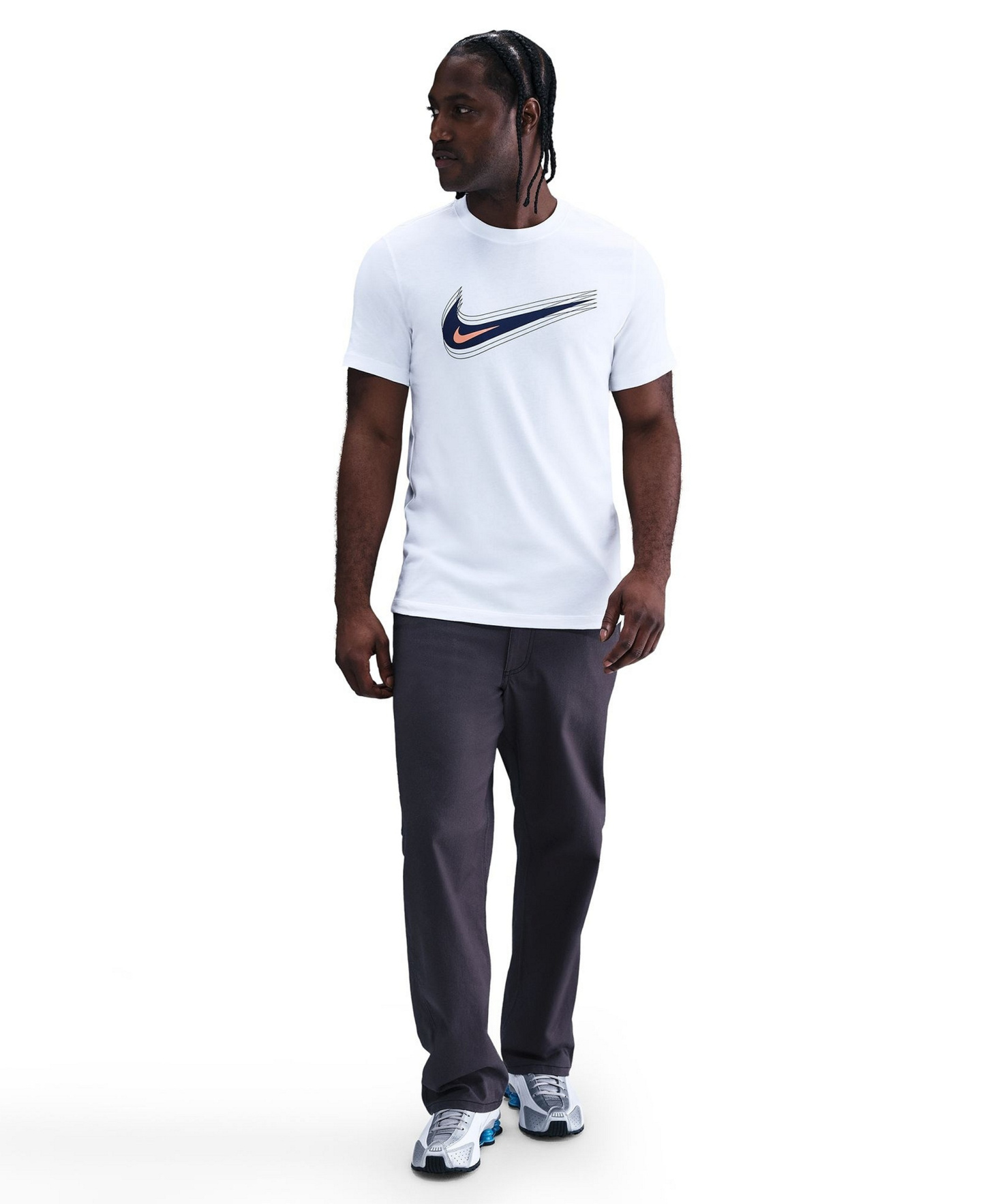 Nike Men's Swoosh Logo Crewneck T-Shirt - White
