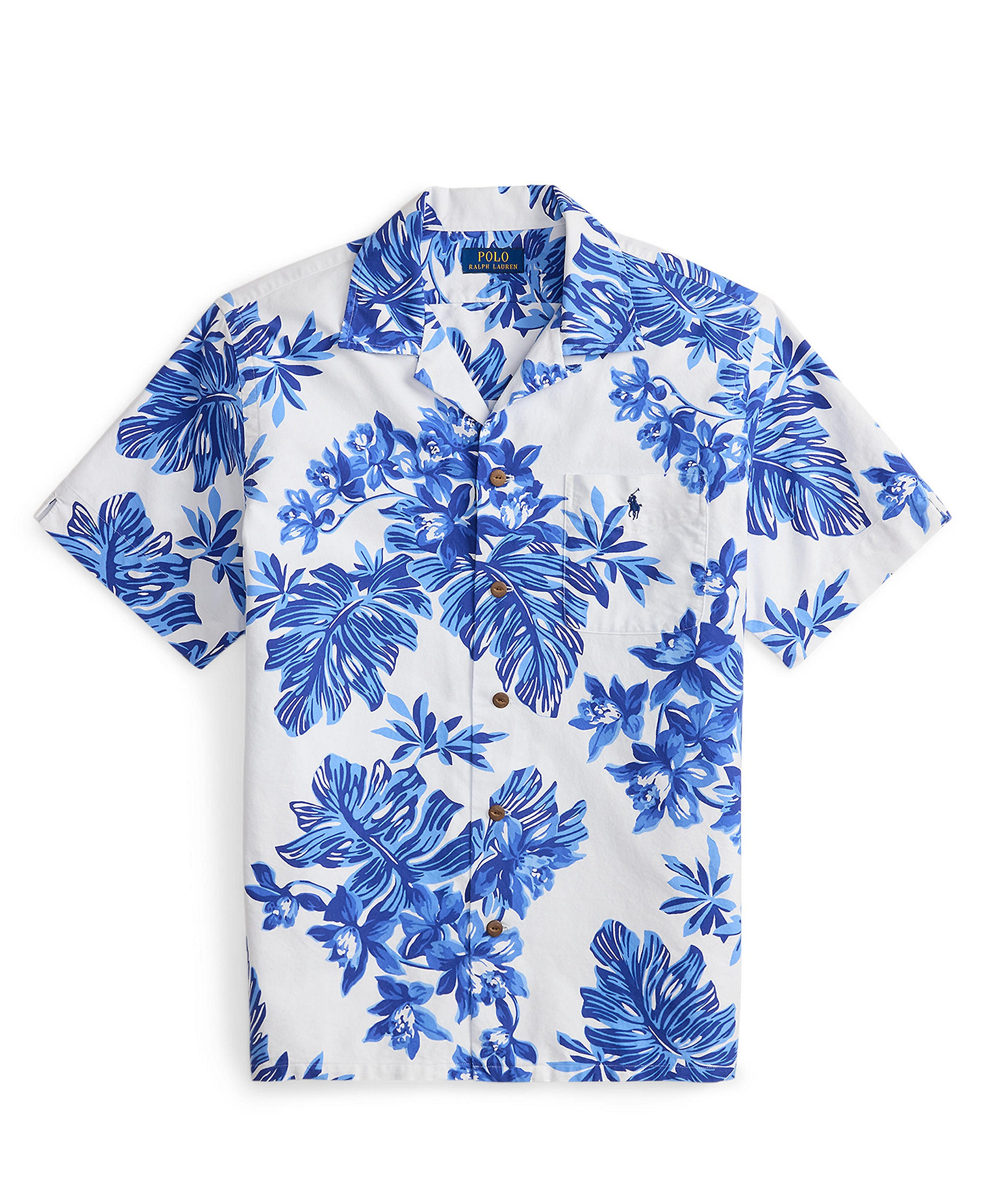 Polo Ralph Lauren Men's Classic-Fit Short-Sleeve Oxford Shirt - White Tropical