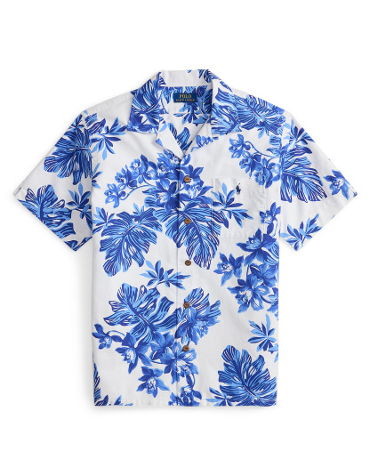 Polo Ralph Lauren Men's Classic-Fit Short-Sleeve Oxford Shirt - White Tropical