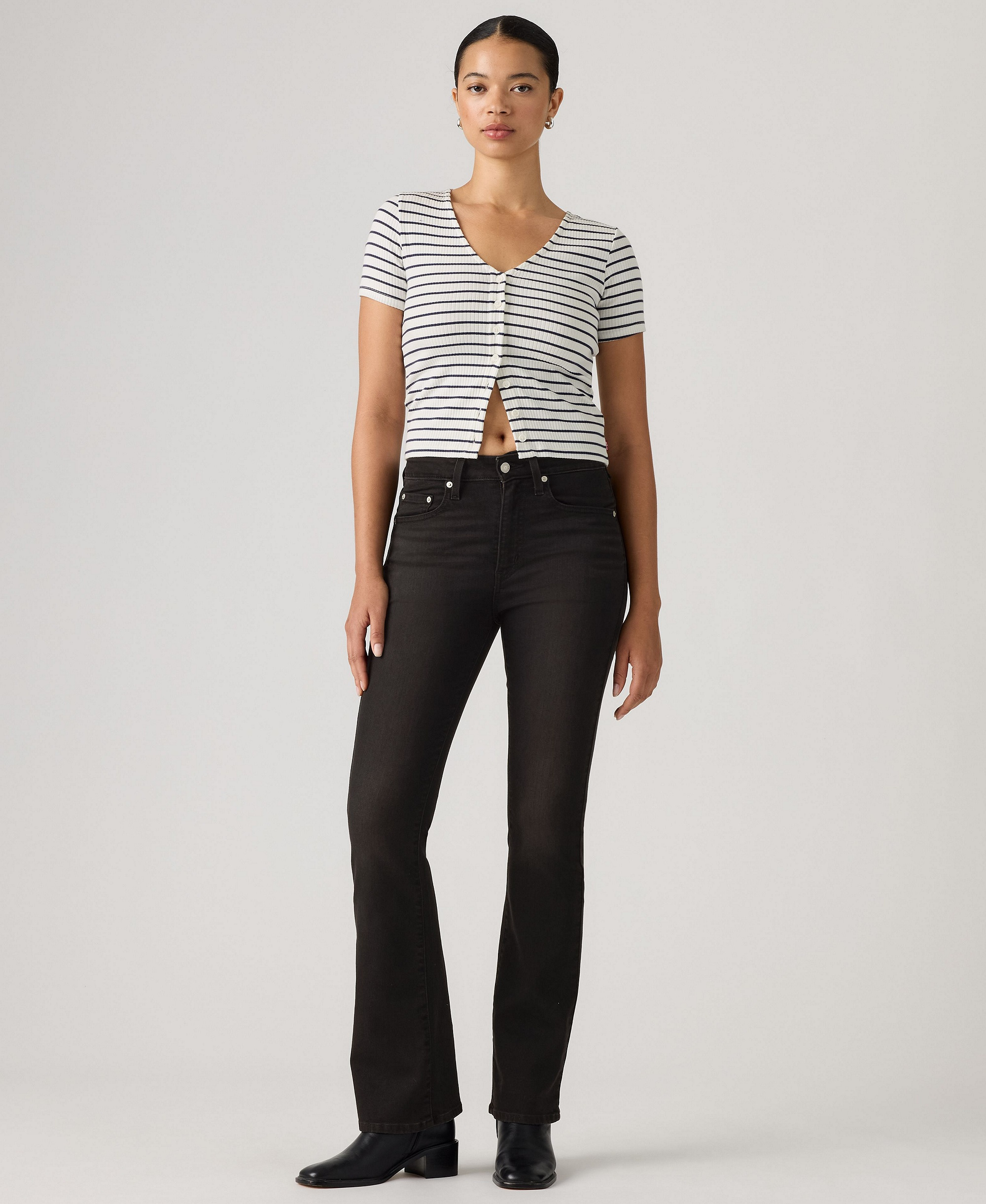 Levi's 725 High-Waist Classic Stretch Bootcut Jeans - Soot Scrape Bfr