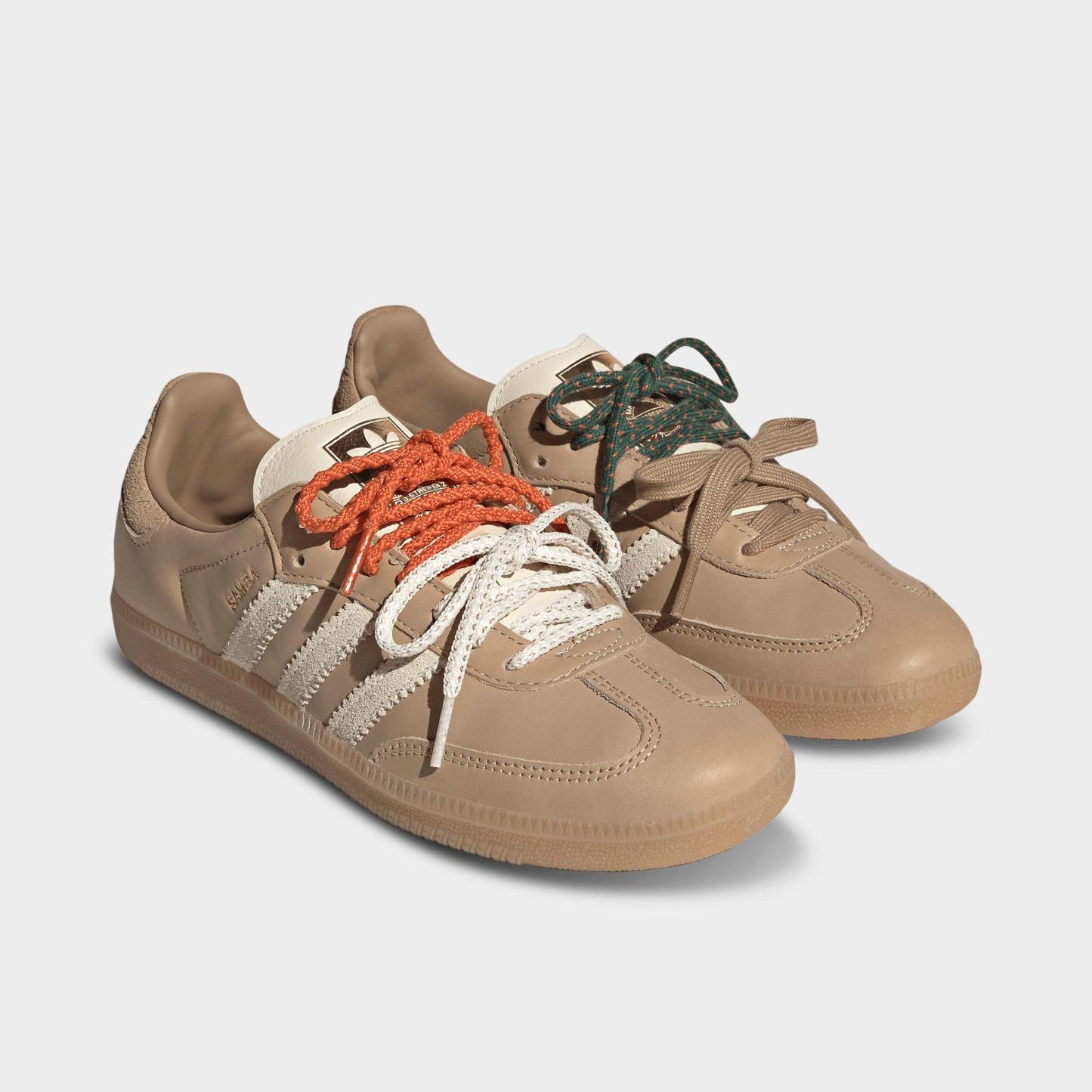 Women's adidas Originals Samba OG Casual Shoes - Part 3 - Magic Beige/Cream White/Cardboard - Both shoes facing left