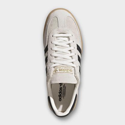 Women's adidas Originals Handball Spezial Casual Shoes - Part 4 - Cloud White/Core Black/Gold Metallic - Top view