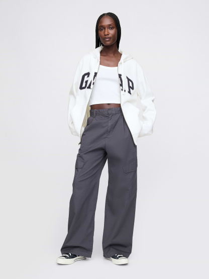 Adult VintageSoft Arch Logo Zip Hoodie - New off white