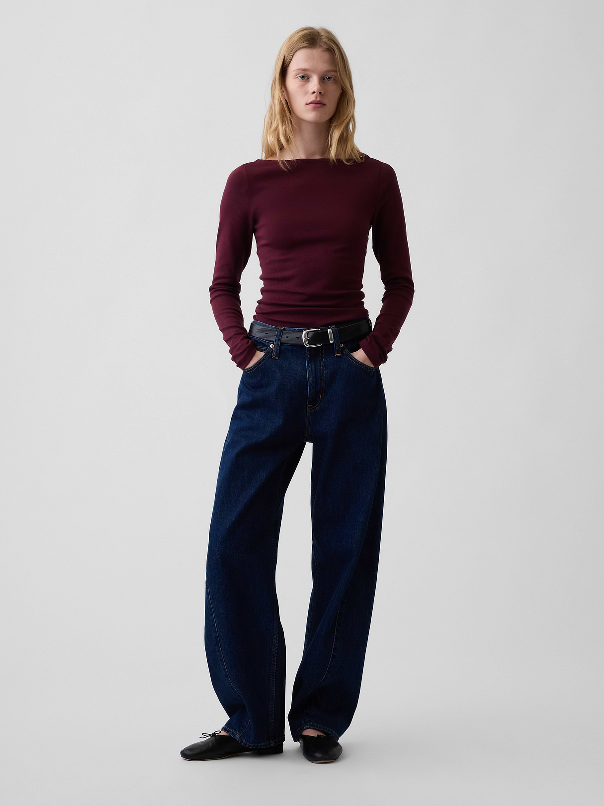Modern Boatneck T-Shirt - Noir red