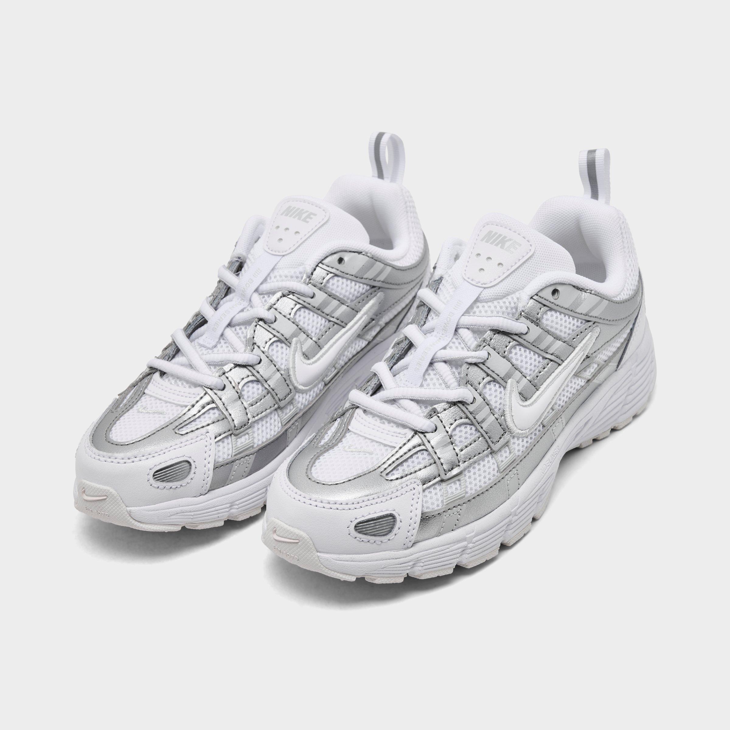 Little Kids' Nithtke P-6000 Casual Shoes - White/Photon Dust/Metallic Silver - Both shoes facing left
