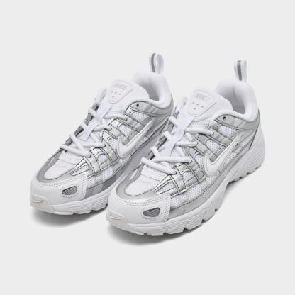 Little Kids' Nithtke P-6000 Casual Shoes - White/Photon Dust/Metallic Silver - Both shoes facing left