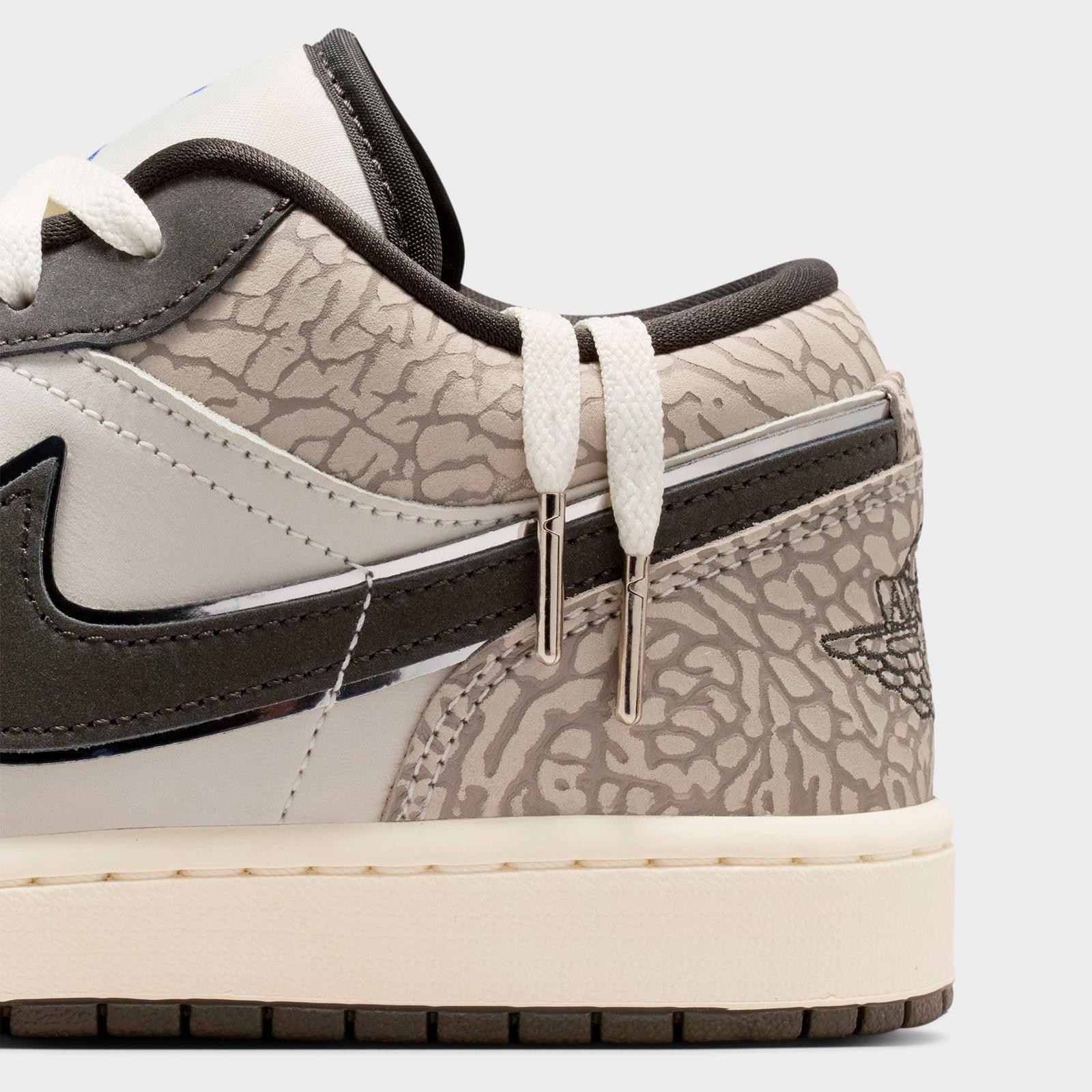 Men's Air Jordan Retro 1 Low OG SE Casual Shoes - Sail/Infrared/Deep Pewter - view 3