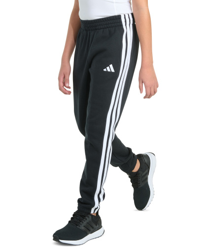 adidas Boys' 8-20 Essential 3-Stripe Fleece Cuffed Jogger Pants - Black