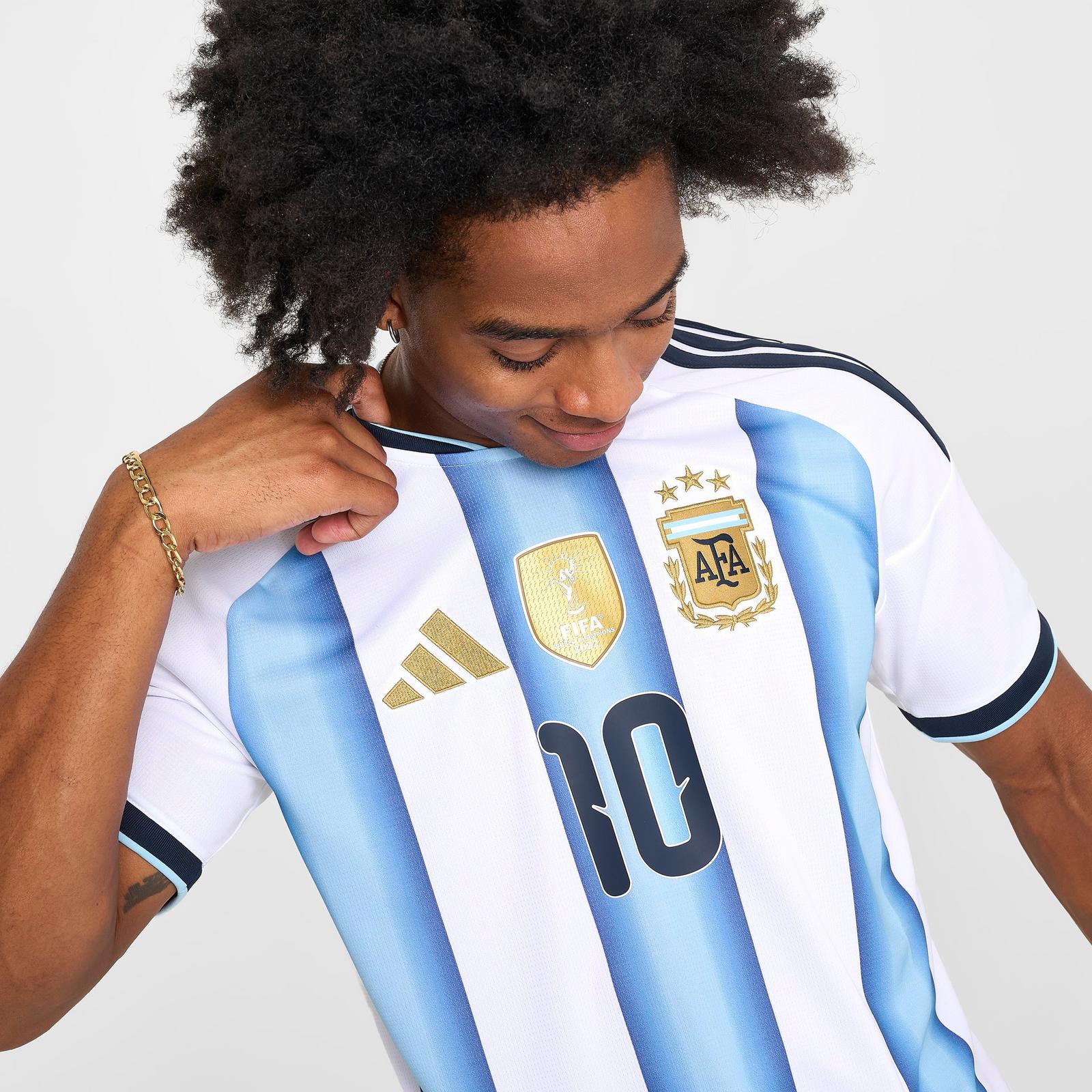 Men's adidas Lionel Messi Argentina 2026 Home Soccer Jersey - White/Icey Blue/Light Blue - view 6