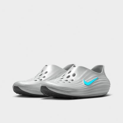 Men's Nithtke ReactX Rejuven8 Recovery Casual Shoes - Part 1 - Metallic Silver/Gamma Blue/Black - Both shoes facing left