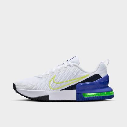 Men's Nithtke Air Max Alpha Trainer 6 Training Shoes - Part 1 - White/Persian Violet/Obsidian/Light Lemon Twist - Left shoe facing left. Outside of the shoe.