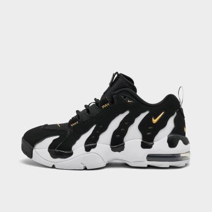 Big Kids' Nithtke Air DT Max ‘96 Low Casual Shoes - Black/Metallic Gold/White - Left shoe facing left. Outside of the shoe.