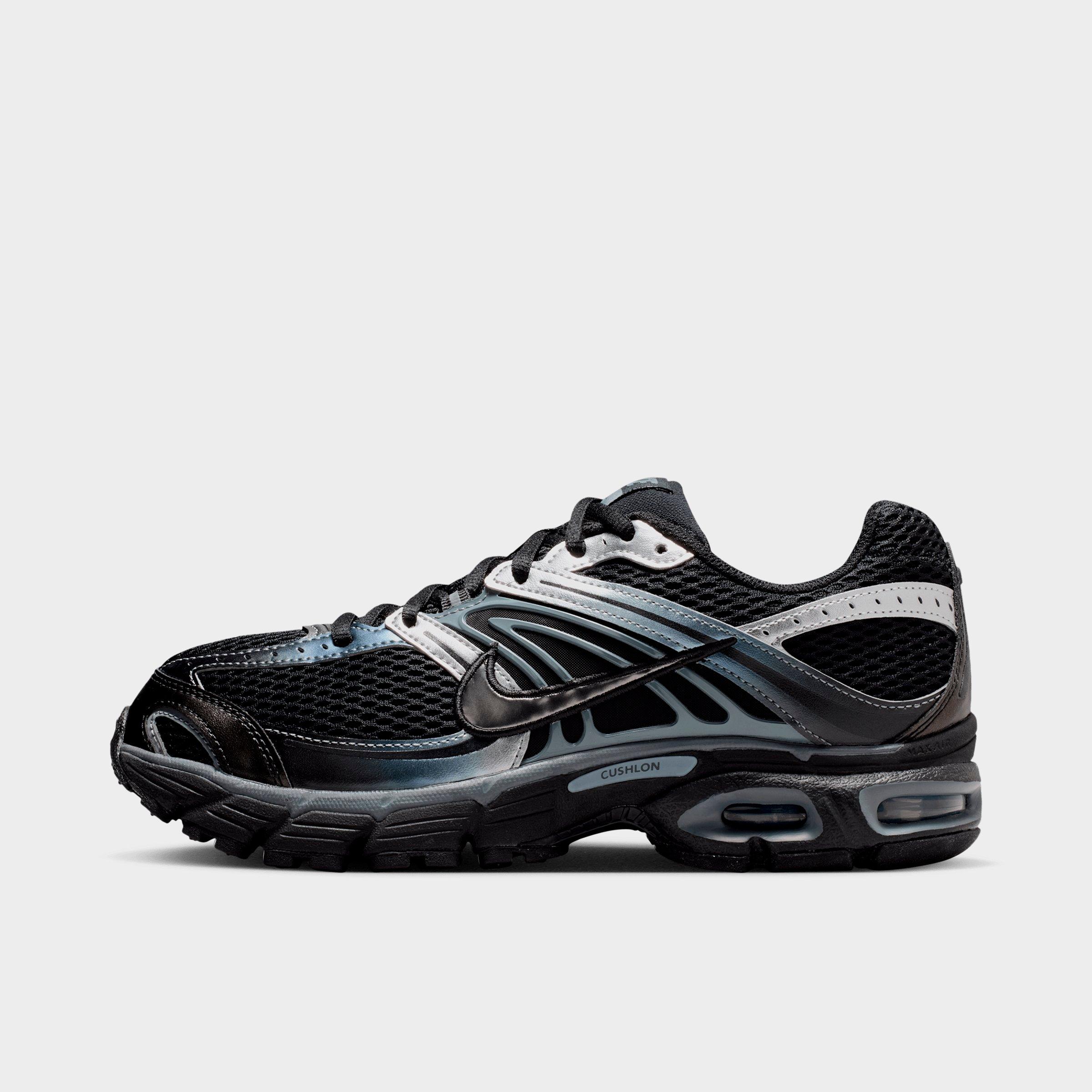 Women's Nithtke Air Max Moto 2K Casual Shoes - Part 1 - Black/Metallic Silver/Smoke Grey - Left shoe facing left. Outside of the shoe.