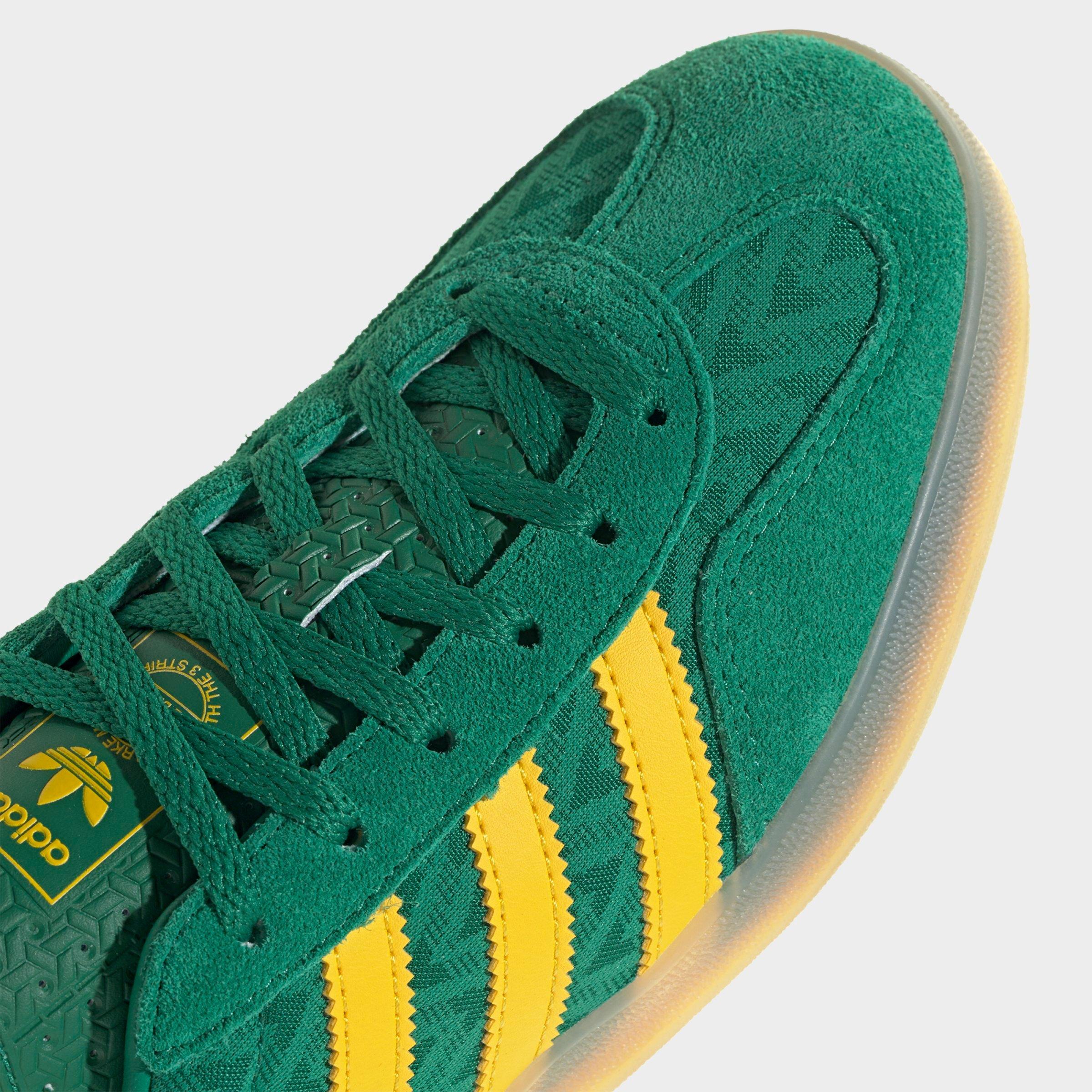Women's adidas Originals Gazelle Indoor Casual Shoes - Bold Green/Eqt Yellow/Gum - Detail shot