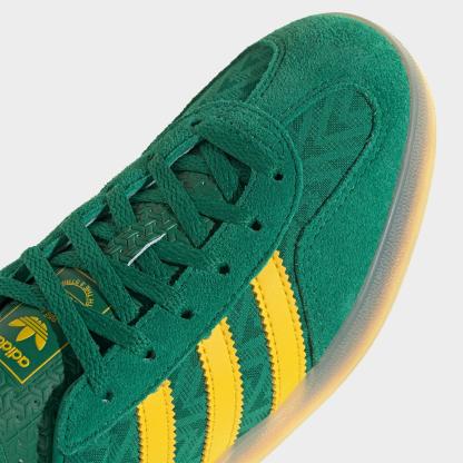 Women's adidas Originals Gazelle Indoor Casual Shoes - Bold Green/Eqt Yellow/Gum - Detail shot