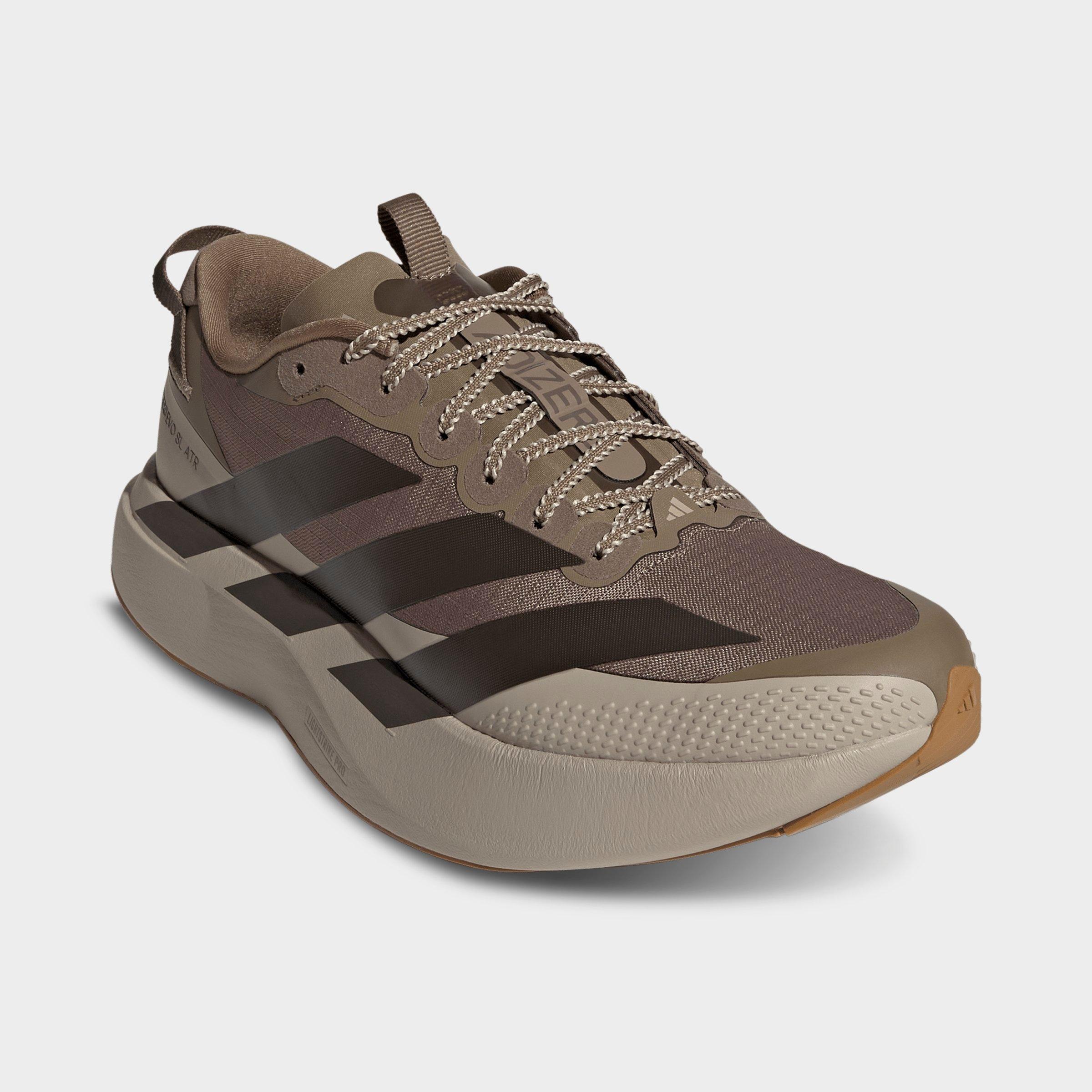 Men's adidas Adizero EVO SL ATR Running Shoes - Khaki/Shadow Olive/Khaki - Both shoes facing left