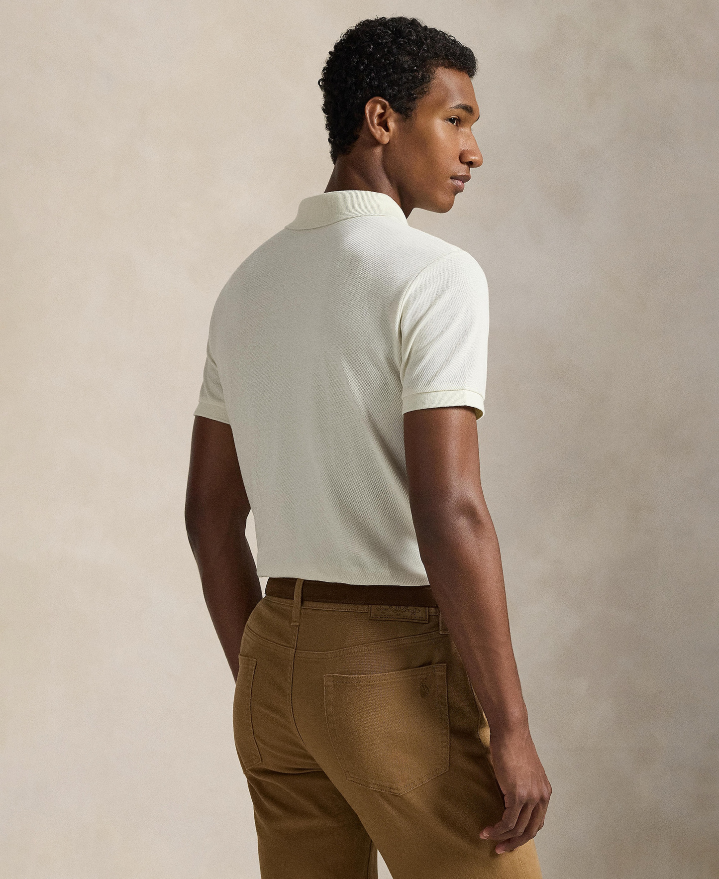 Polo Ralph Lauren Men's Cotton Custom Slim Fit Mesh Polo Shirt - Parchment Cream