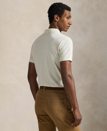 Polo Ralph Lauren Men's Cotton Custom Slim Fit Mesh Polo Shirt - Parchment Cream