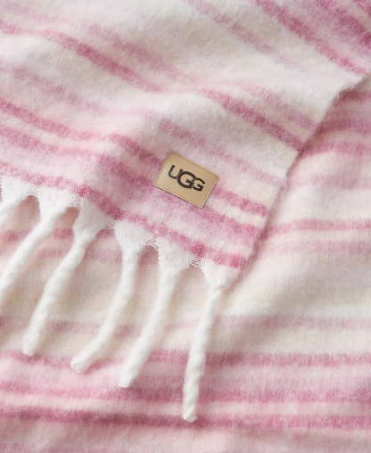 UGG® Joana Striped Throw, 50" x 70" - Dusty Orchid