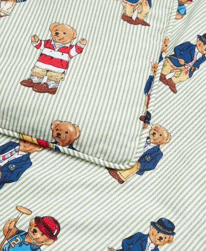 Polo Ralph Lauren Teddy Bear Stripe 2-Pc. Comforter Set, Twin - Green