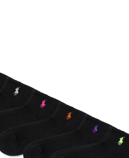 Polo Ralph Lauren Women's 6-Pk. Cushion Quarter Socks - Black assortment