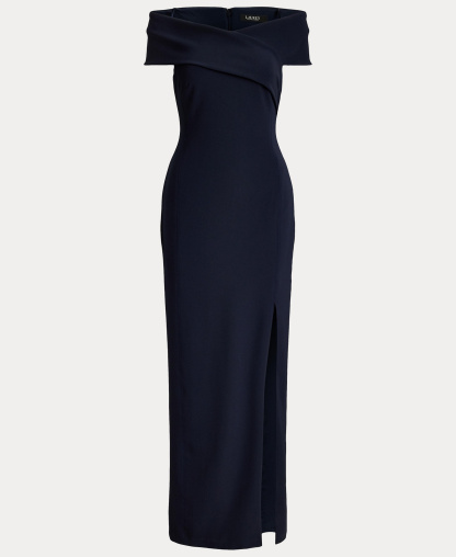 Lauren Ralph Lauren Women's Faille Off-the-Shoulder Gown - Navy