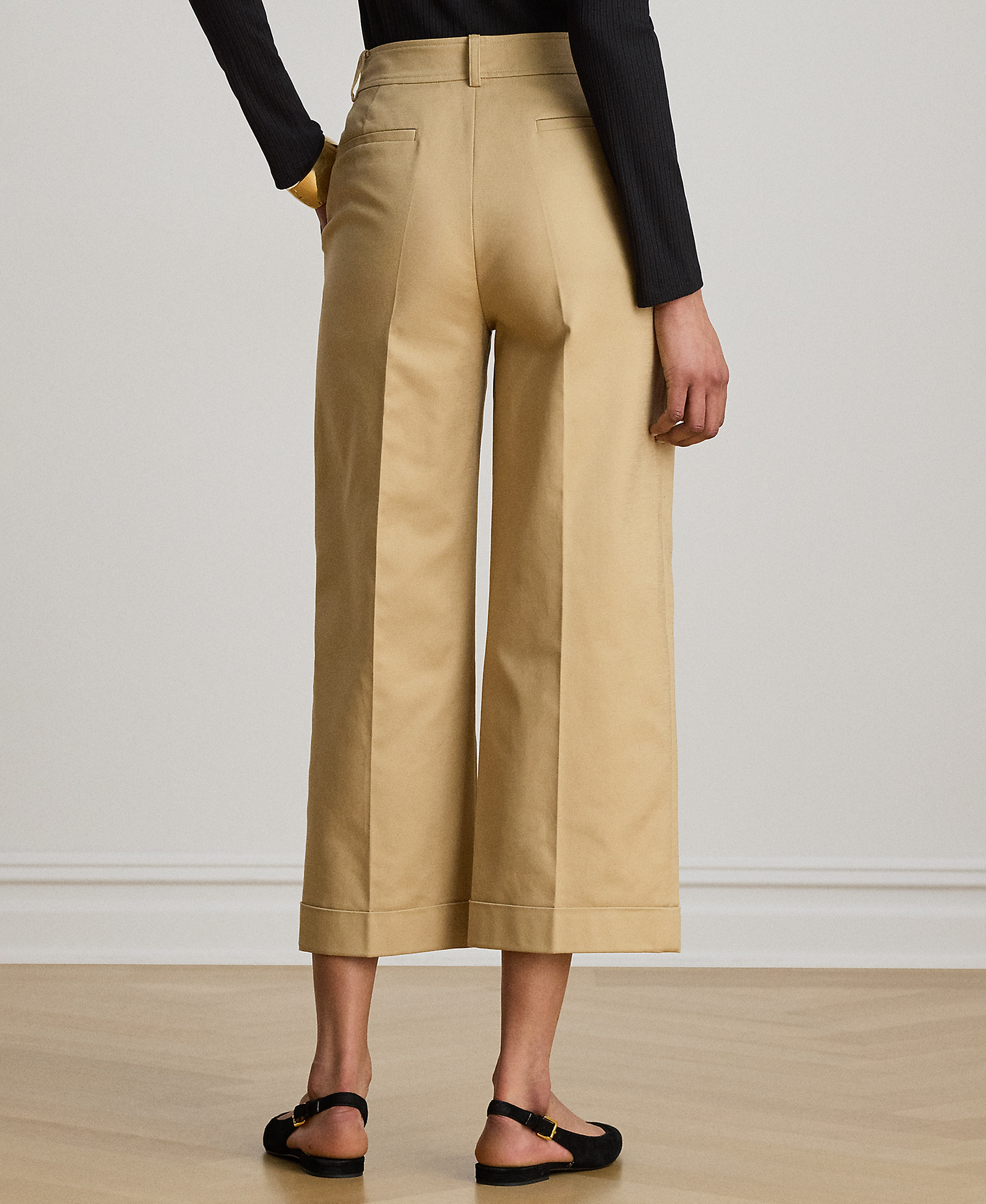 Lauren Ralph Lauren Women's High-Rise Double-Faced Stretch Cropped Pants - Birch Tan