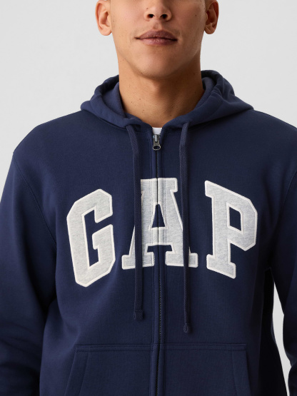 Adult VintageSoft Arch Logo Zip Hoodie - Blue