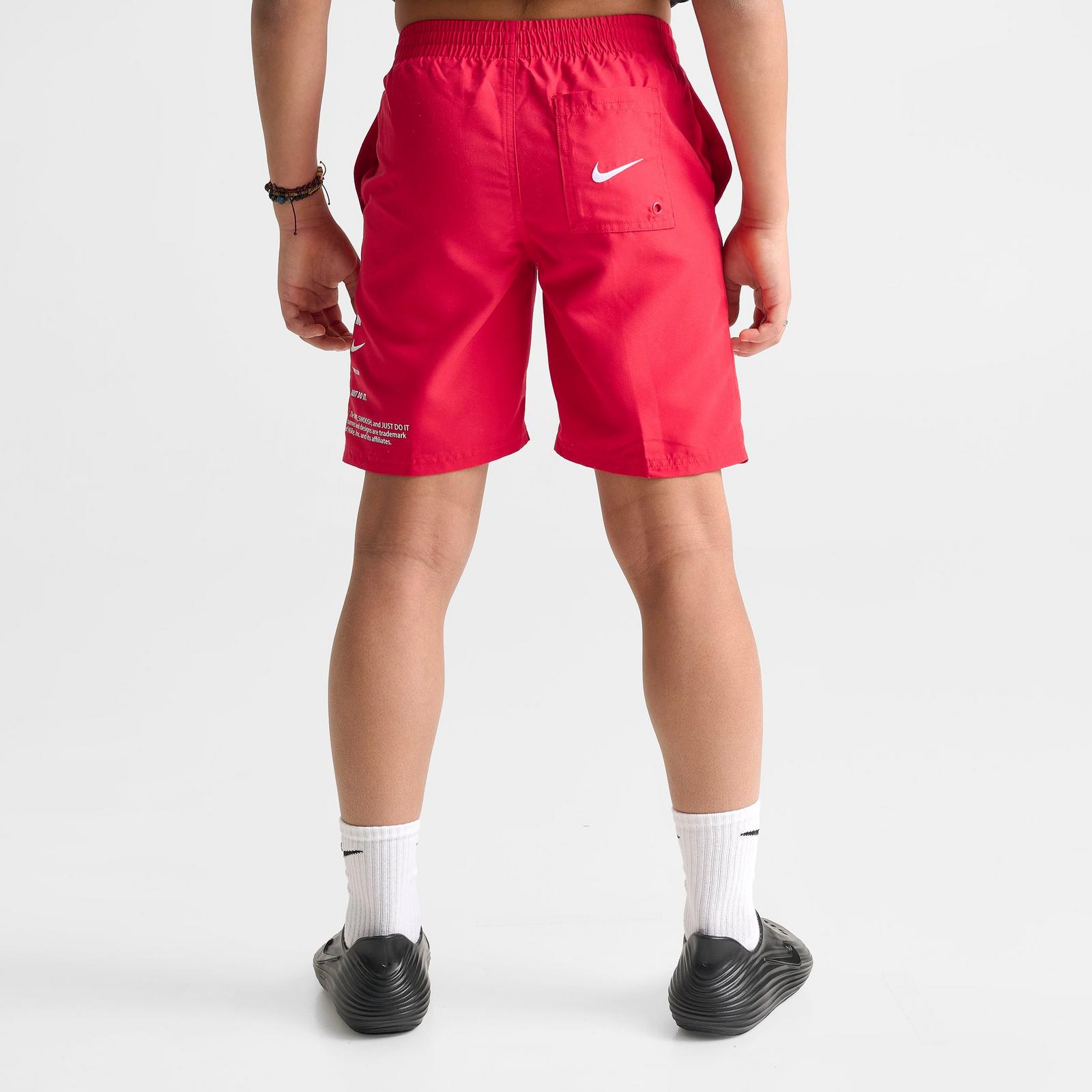 Big Kids' Nike Stacked Logo Swim Shorts - University Red