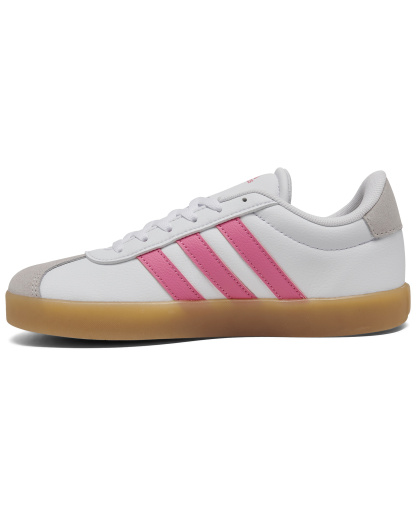 adidas Little Girls VL Court 3.0 Casual Sneakers from Finish Line - White/Pink