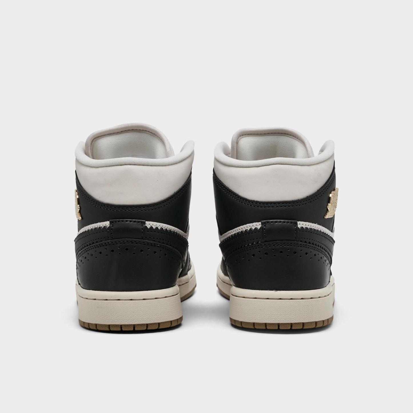 Women's Air Jordan 1 Mid SE Casual Shoes - Off Noir/Chalk/Pearl White/Chalk - view 4