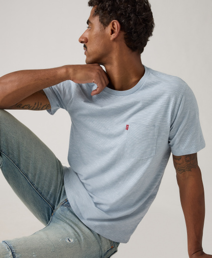 Levi's Men's Classic Pocket Crewneck Short-Sleeve T-Shirt - Chambray