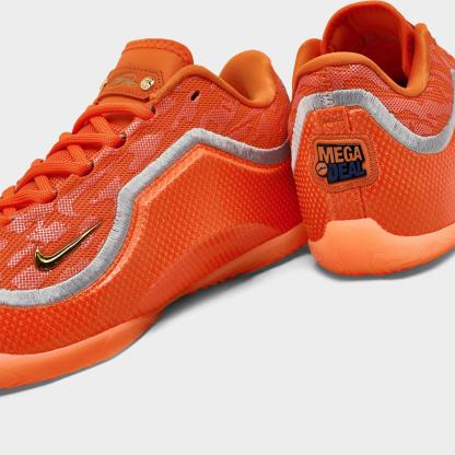 Big Kids' Nithtke LeBron 23 Basketball Shoes - Safety Orange/Wolf Grey/Metallic Gold - Detail shot