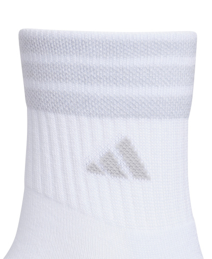 adidas Women's Cushioned 3-Stripe 4.0 High Quarter Socks, 3-Pack - White