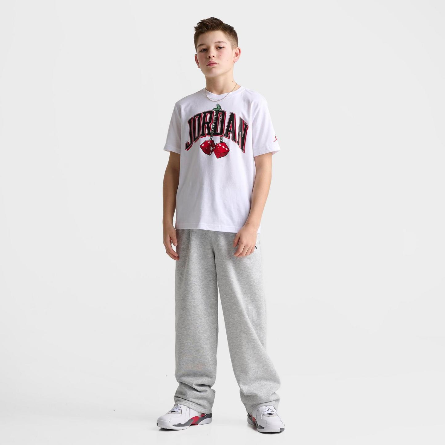 Big Kids' Jordan AJ13 Cherry Dice T-Shirt - White - view 2