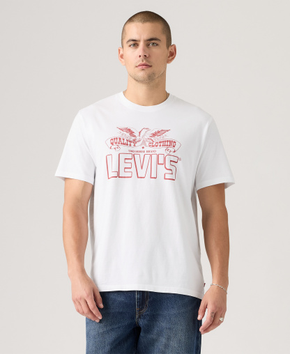 Levi's Men's Classic Short-Sleeve Graphic Crewneck T-Shirt - Eagle White