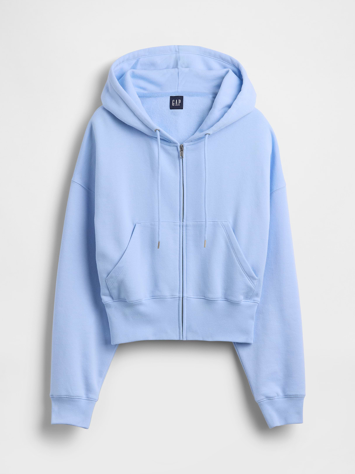 VintageSoft Wedge Zip Hoodie - Cerulean blue