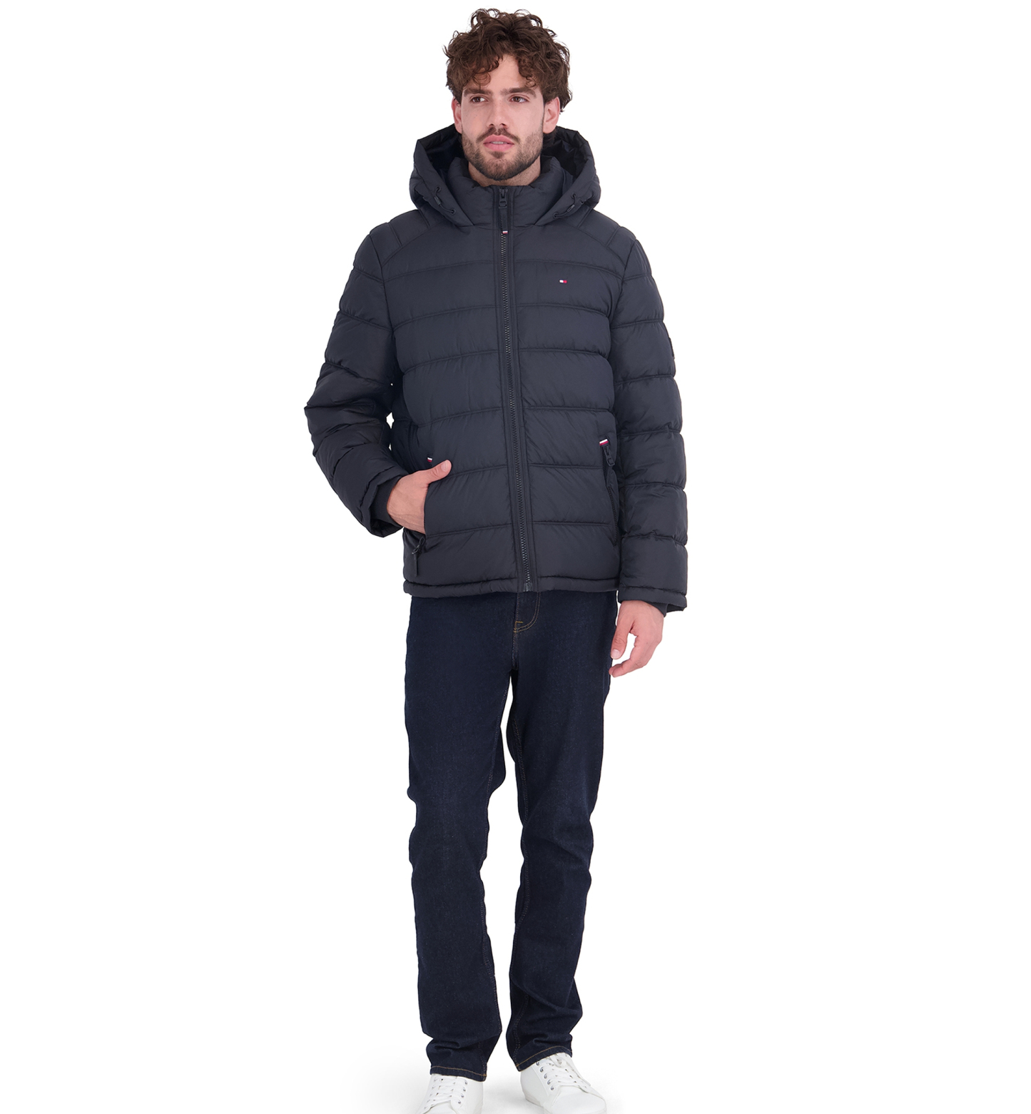 Tommy Hilfiger Men's Hooded Puffer Jacket - Black