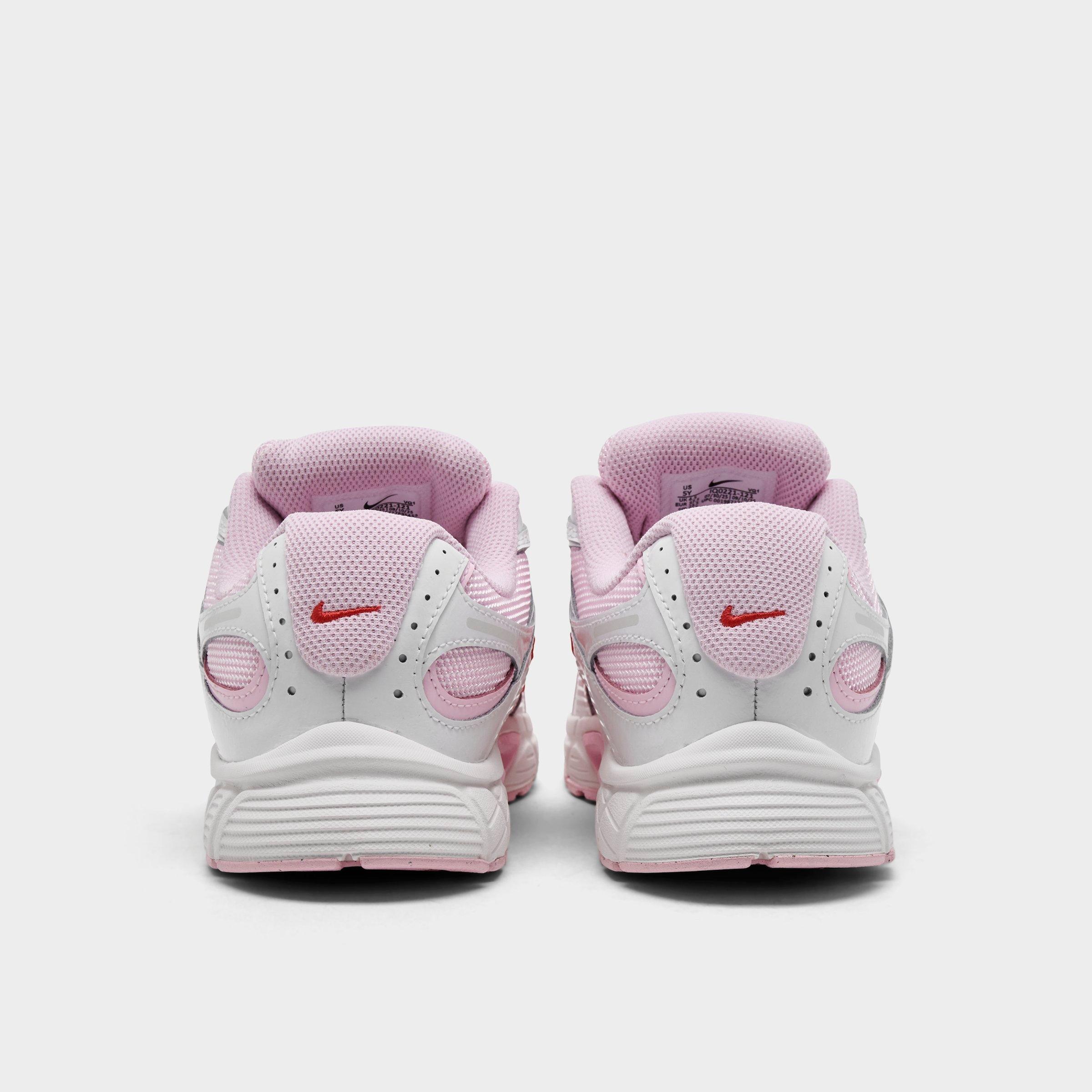 Big Kids' Nithtke V5 RNR Suede Casual Shoes - Summit White/Pink Foam/Playful Pink/Light Crimson - Back view